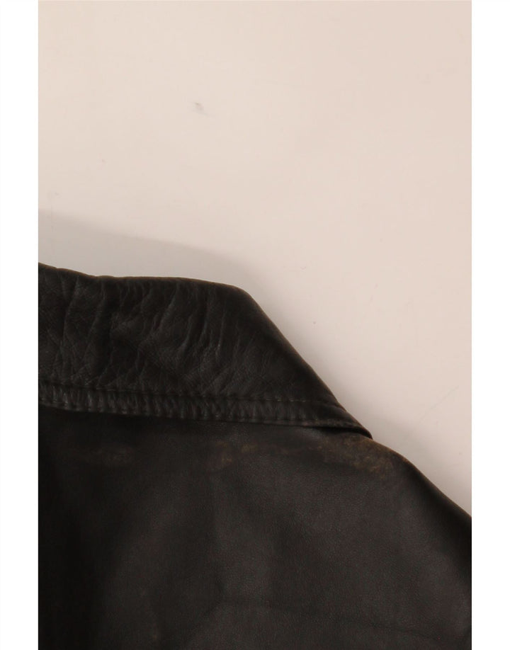 VINTAGE Womens Leather Jacket IT 46 Large Black Leather Vintage Vintage and Second-Hand Vintage from Messina Hembry 