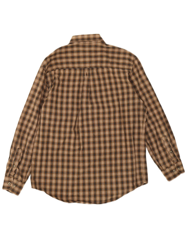 Timberland muška flanelska košulja, mali, smeđi pamuk