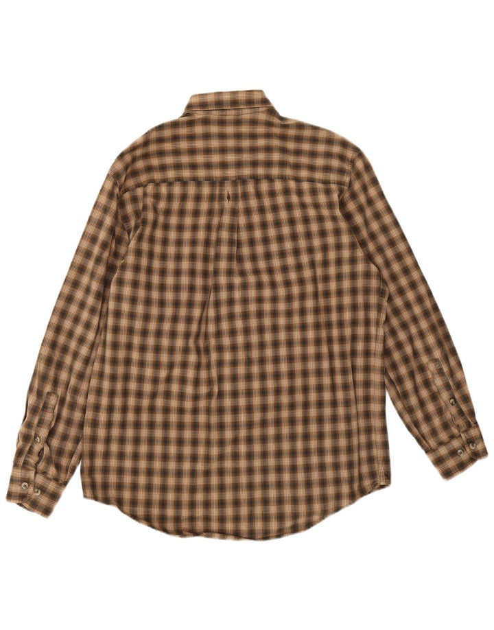 Timberland muška flanelska košulja, mali, smeđi pamuk