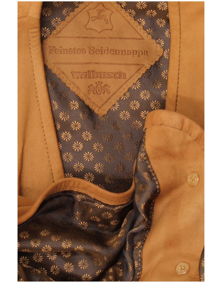 Vintage muški kožni prsluk od srednje smeđe kože