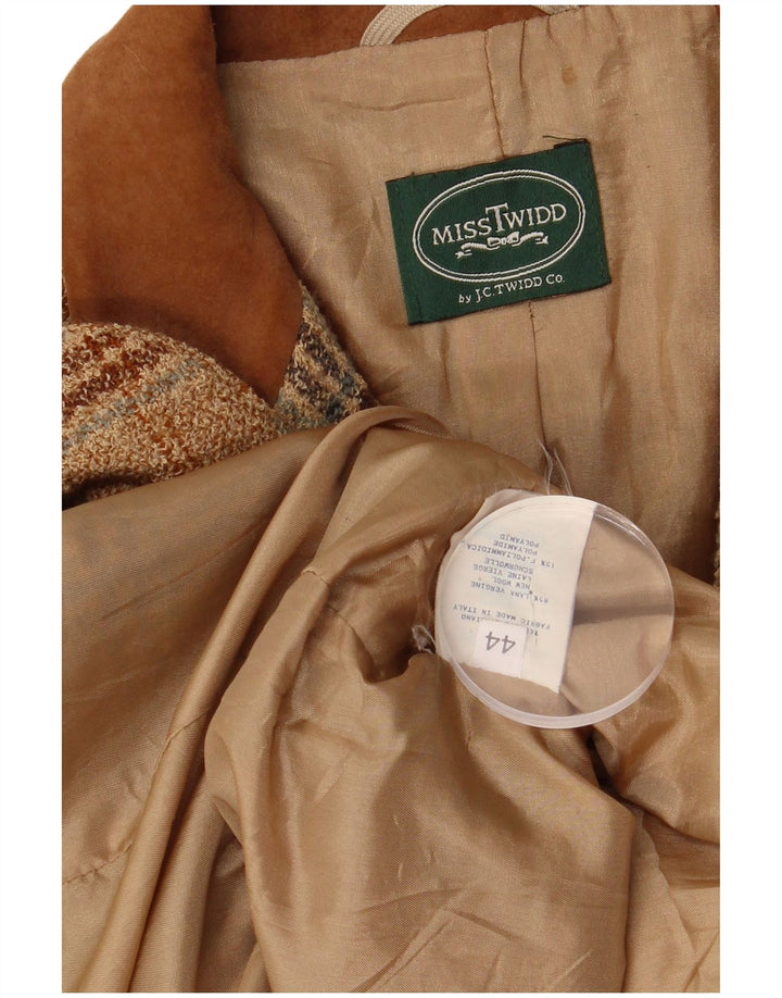 Misstwidd ženski sako s 3 gumba IT 44 srednje bež karirane boje