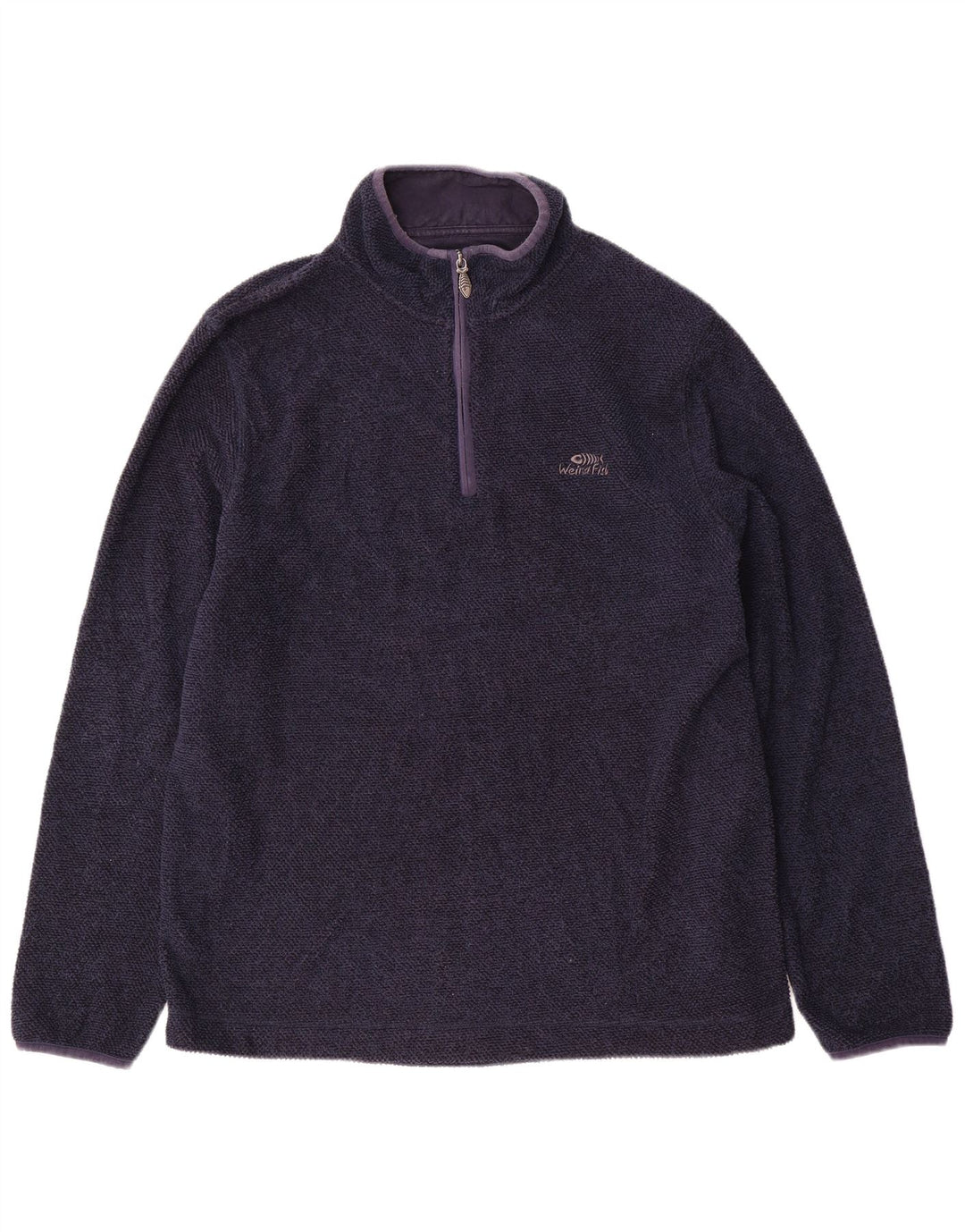 WEIRD FISH Muška majica s izrezom s patentnim zatvaračem XL tamnoplavi poliester