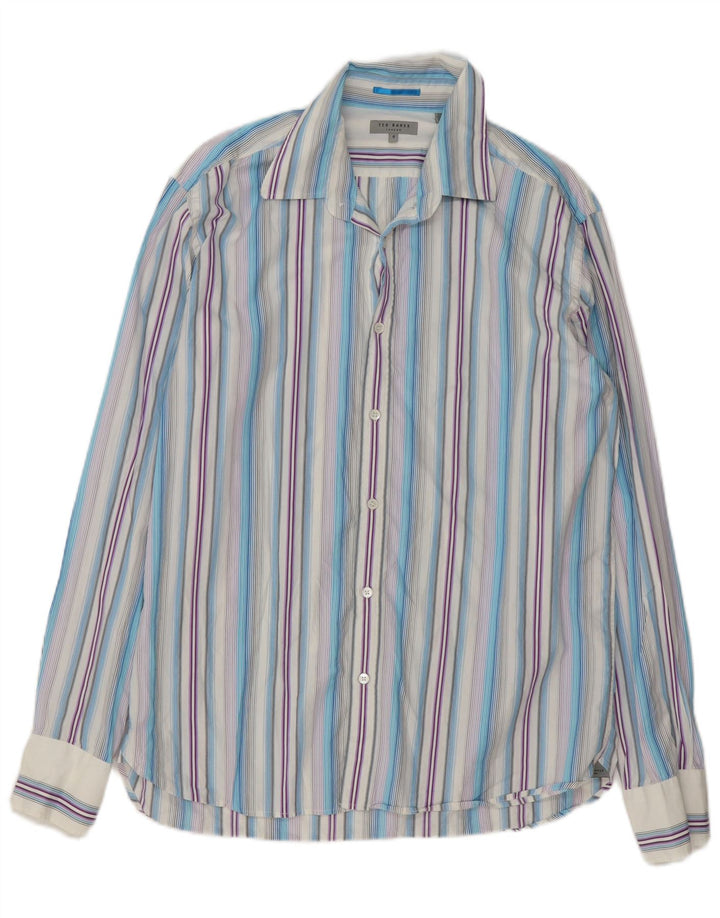 Muška košulja Ted Baker, veličina 5 XL, raznobojni prugasti pamuk