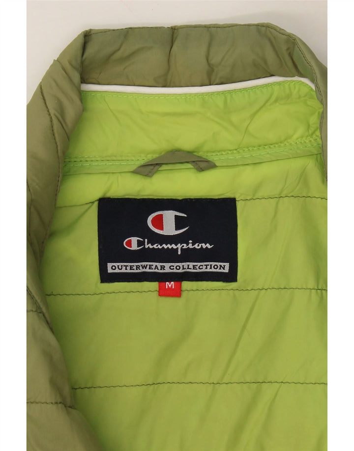CHAMPION Womens Padded Gilet UK 14 Medium Khaki Polyester Vintage Champion and Second-Hand Champion from Messina Hembry 