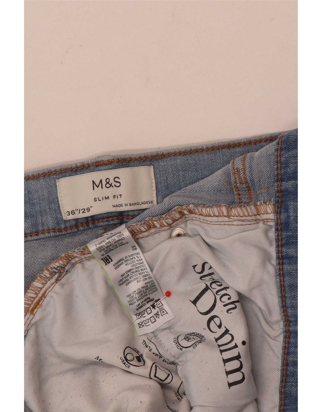 Marks & Spencer muške uske traperice W36 L29 plavi pamuk