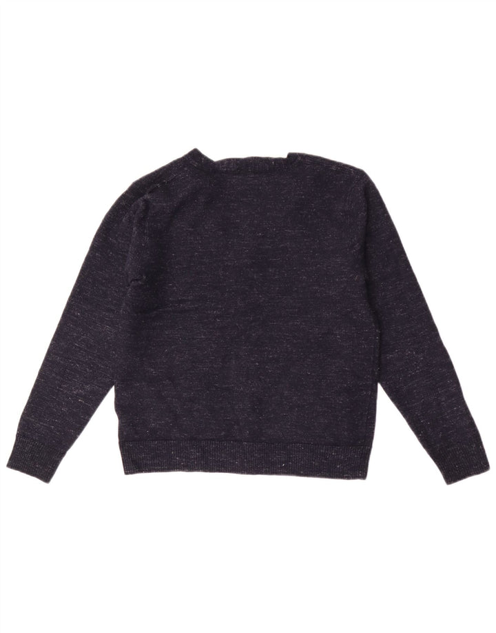 J. Crew muški uski pulover s kardiganom srednje tamnoplave boje s pjegama