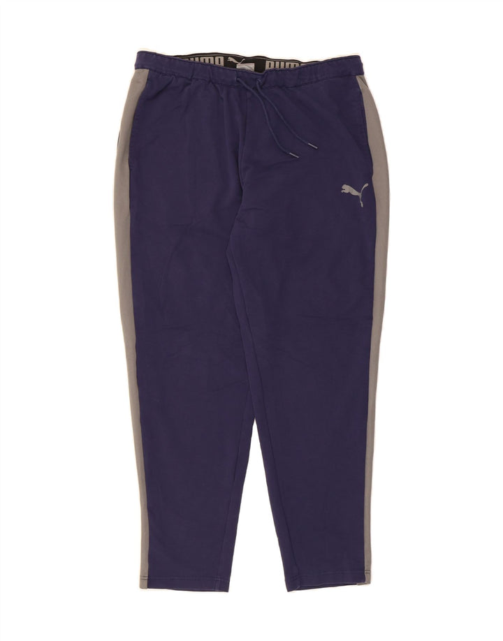 PUMA Mens Tracksuit Trousers XL Navy Blue Colourblock Vintage Puma and Second-Hand Puma from Messina Hembry 