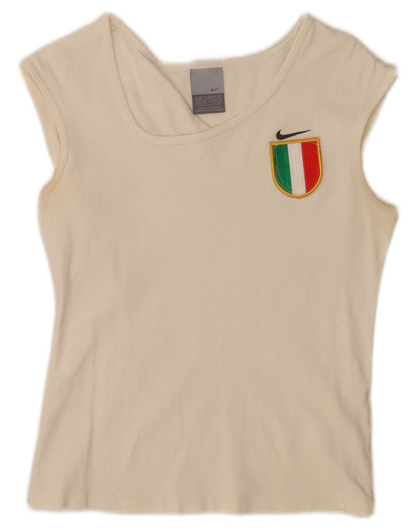 Nike Womens Italia Crop Vest Top UK 8 Mali bijeli pamuk