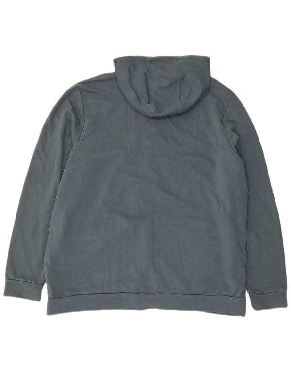 ADIDAS muški pulover s kapuljačom s grafičkim zatvaračem 2XL plavi pamuk