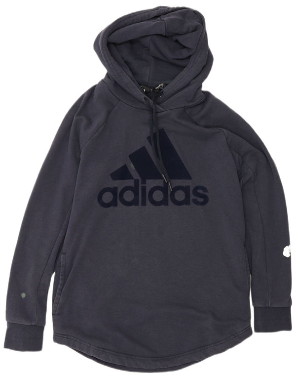 Adidas ženska majica s kapuljačom s kapuljačom UK 12/14 srednje tamnoplavi pamuk