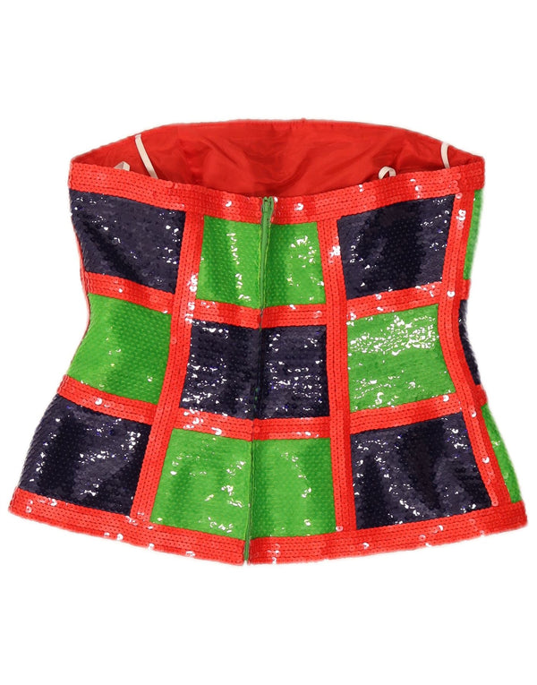 Vintage ženski gornji dio korzeta UK 10 malih raznobojnih poliestera