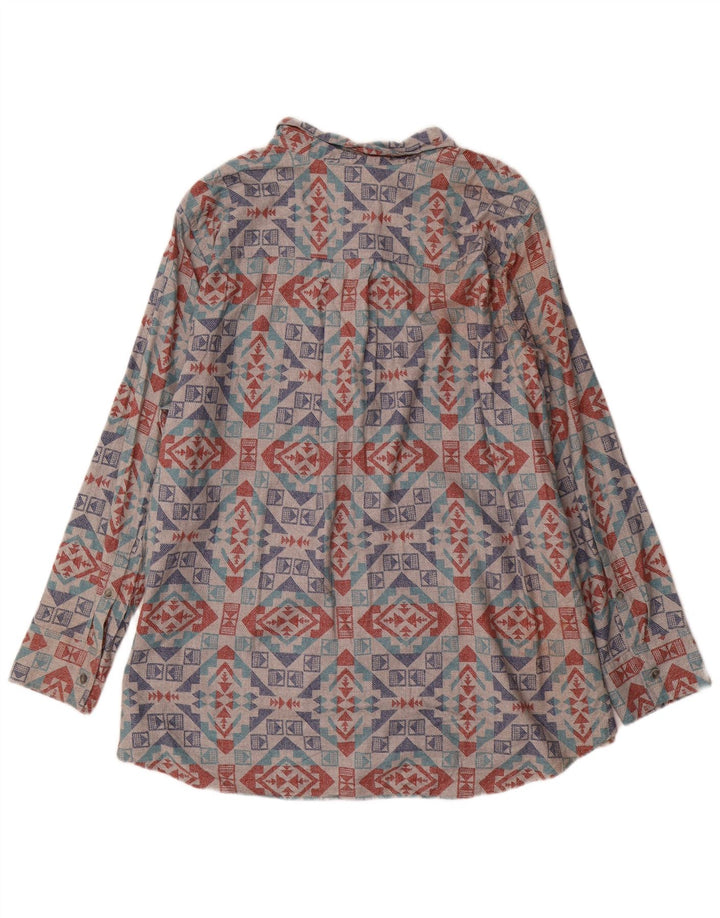 Eddie Bauer ženska prevelika košulja od flanela UK 22 3XL sivi geometrijski pamuk