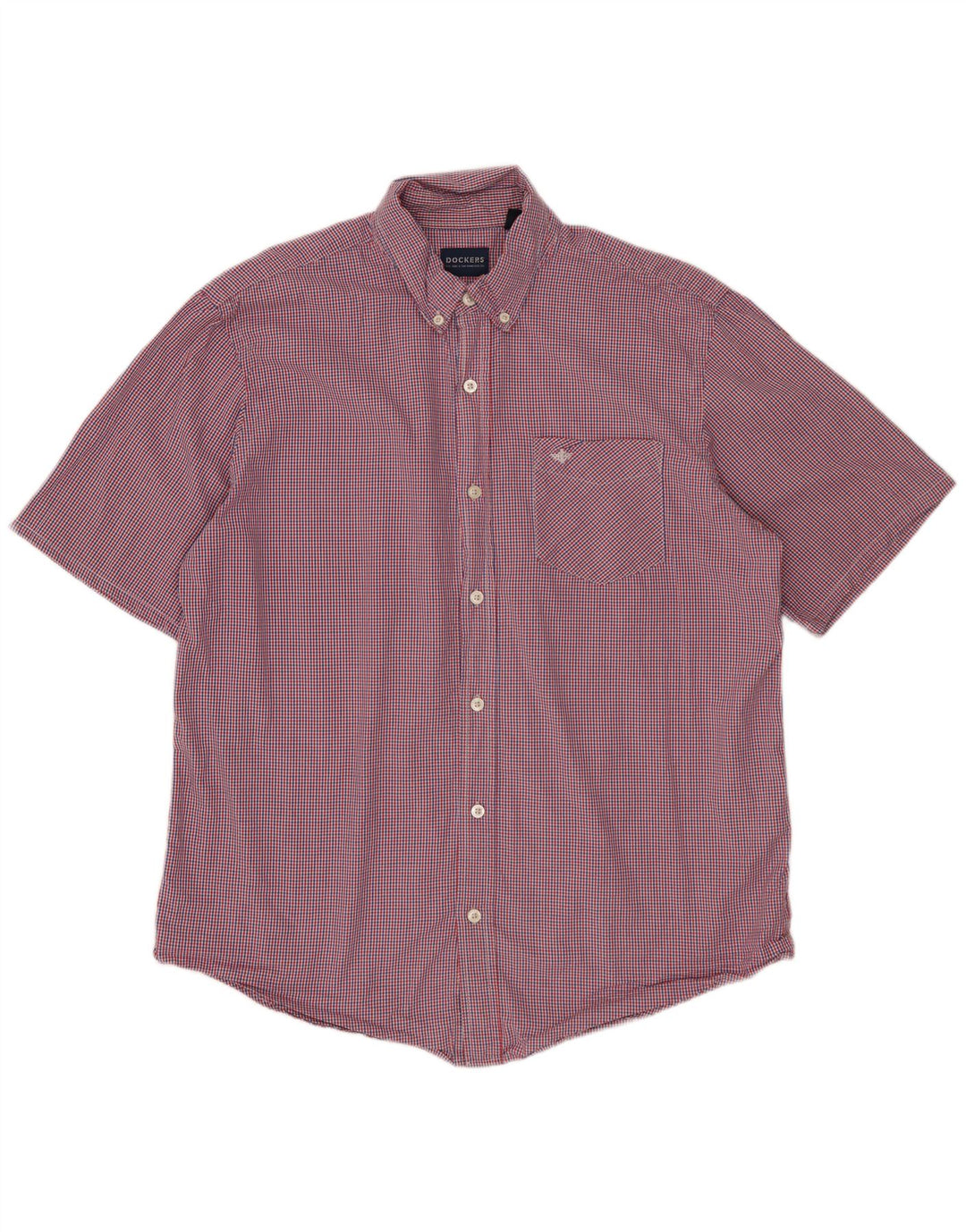 Dockers muška košulja kratkih rukava srednje crvene boje od gingham pamuka