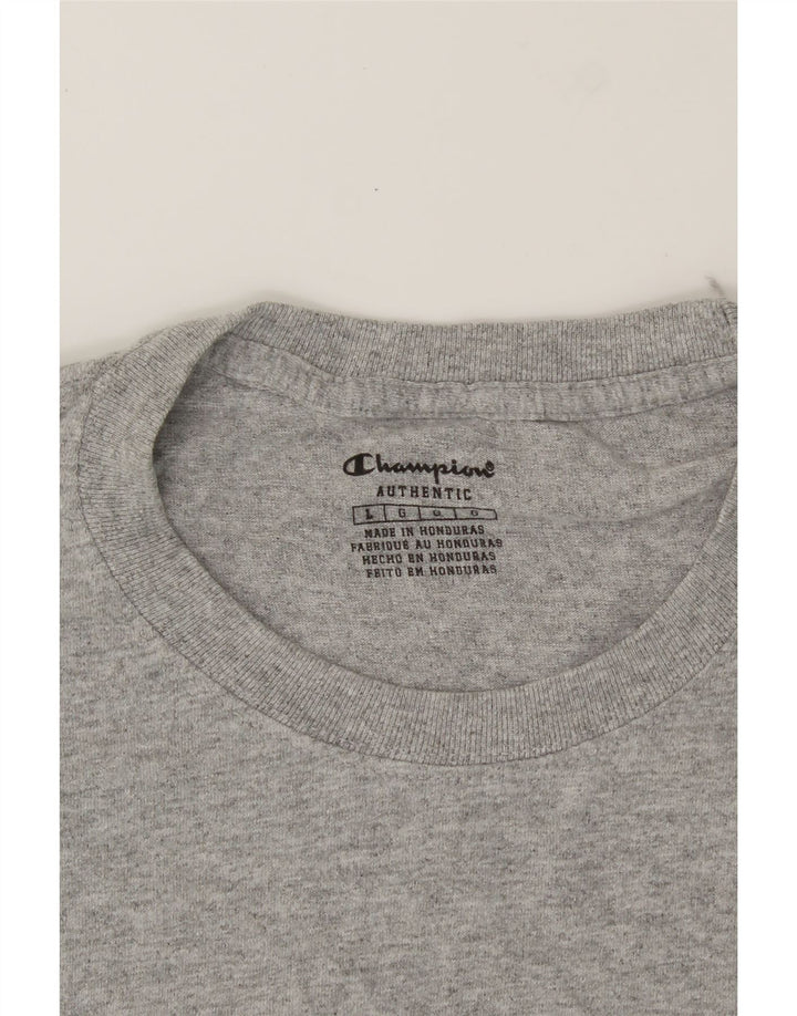 CHAMPION Mens Graphic T-Shirt Top Large Grey Cotton Vintage Champion and Second-Hand Champion from Messina Hembry 