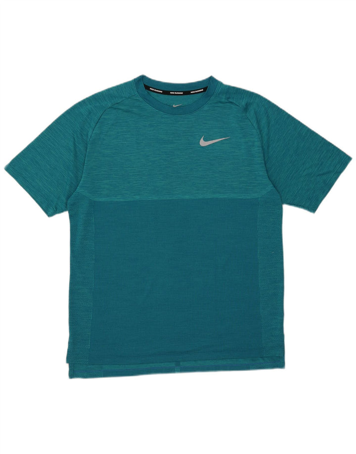 Nike Dri Fit T-Shirt Top Medium Blue Flected