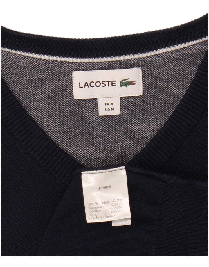 LACOSTE muški džemper s V-izrezom, veličina 4, srednje tamnoplavi pamuk
