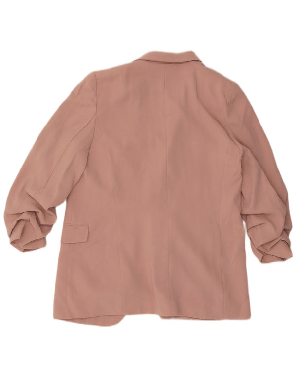 Marks & Spencer ženska jakna s otvorenim sakoom UK 12 Srednje ružičasti poliester