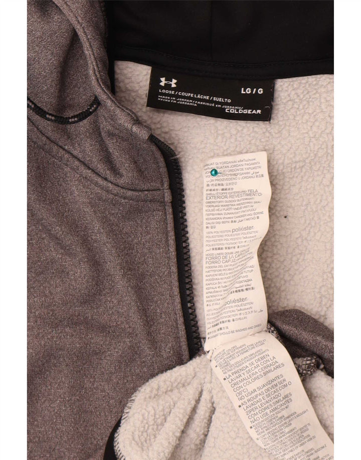 Under Armour muški pulover s kapuljačom Cold Gear, veliki sivi poliester