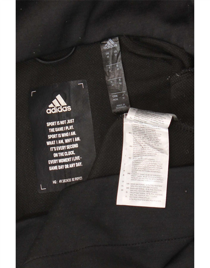 Adidas muški pulover s kapuljačom na patentni zatvarač Srednji crni pjegavi poliester