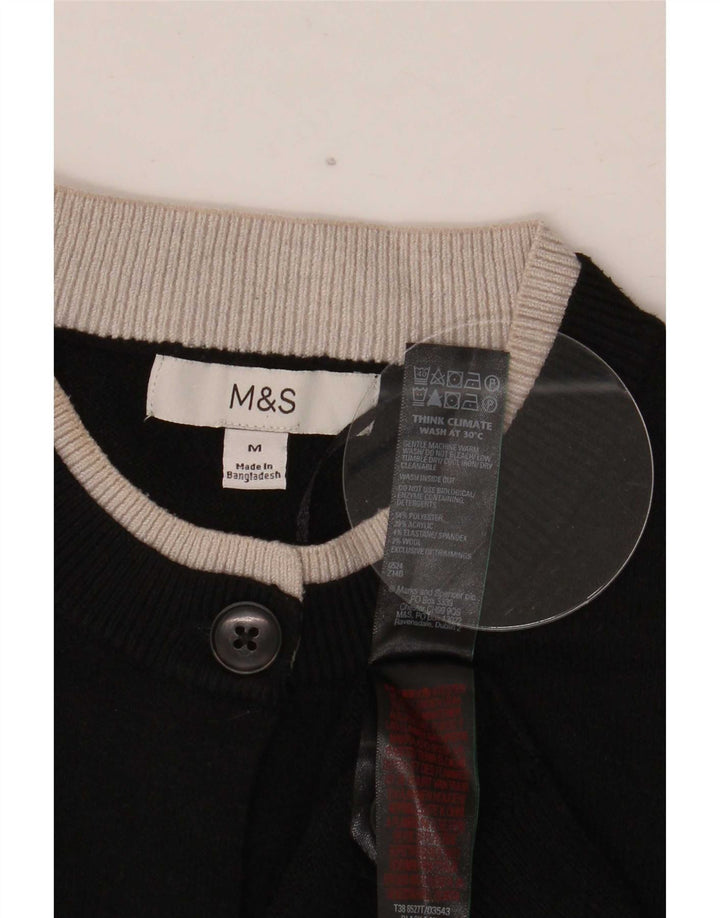 Marks & Spencer ženski kardigan pulover UK 14 srednji crni poliester