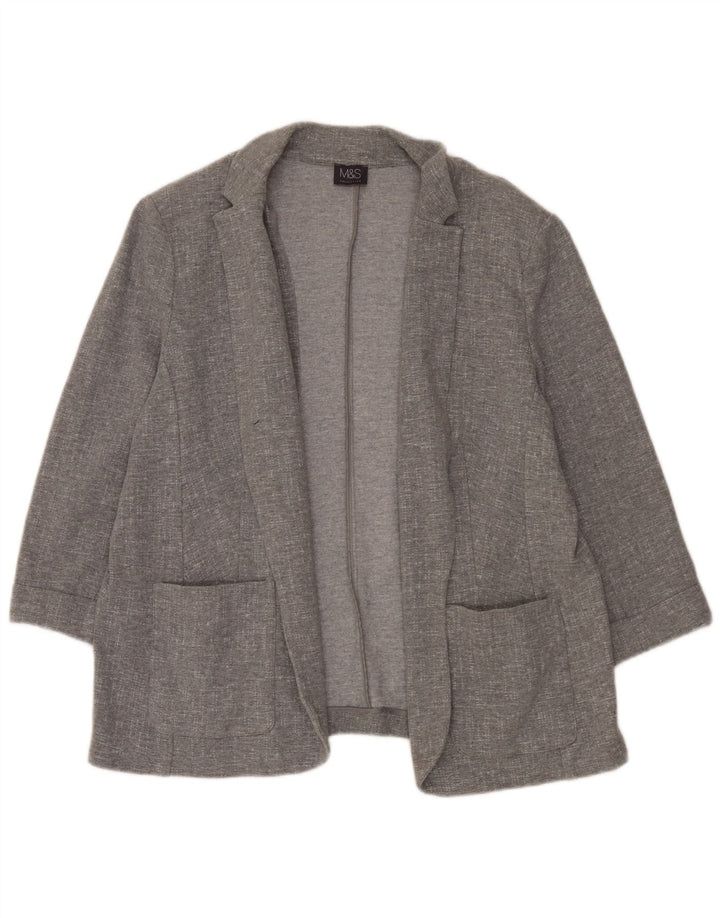 Marks & Spencer ženska jakna s otvorenim sakoom s 3/4 rukava UK 20 2XL sivi pamuk
