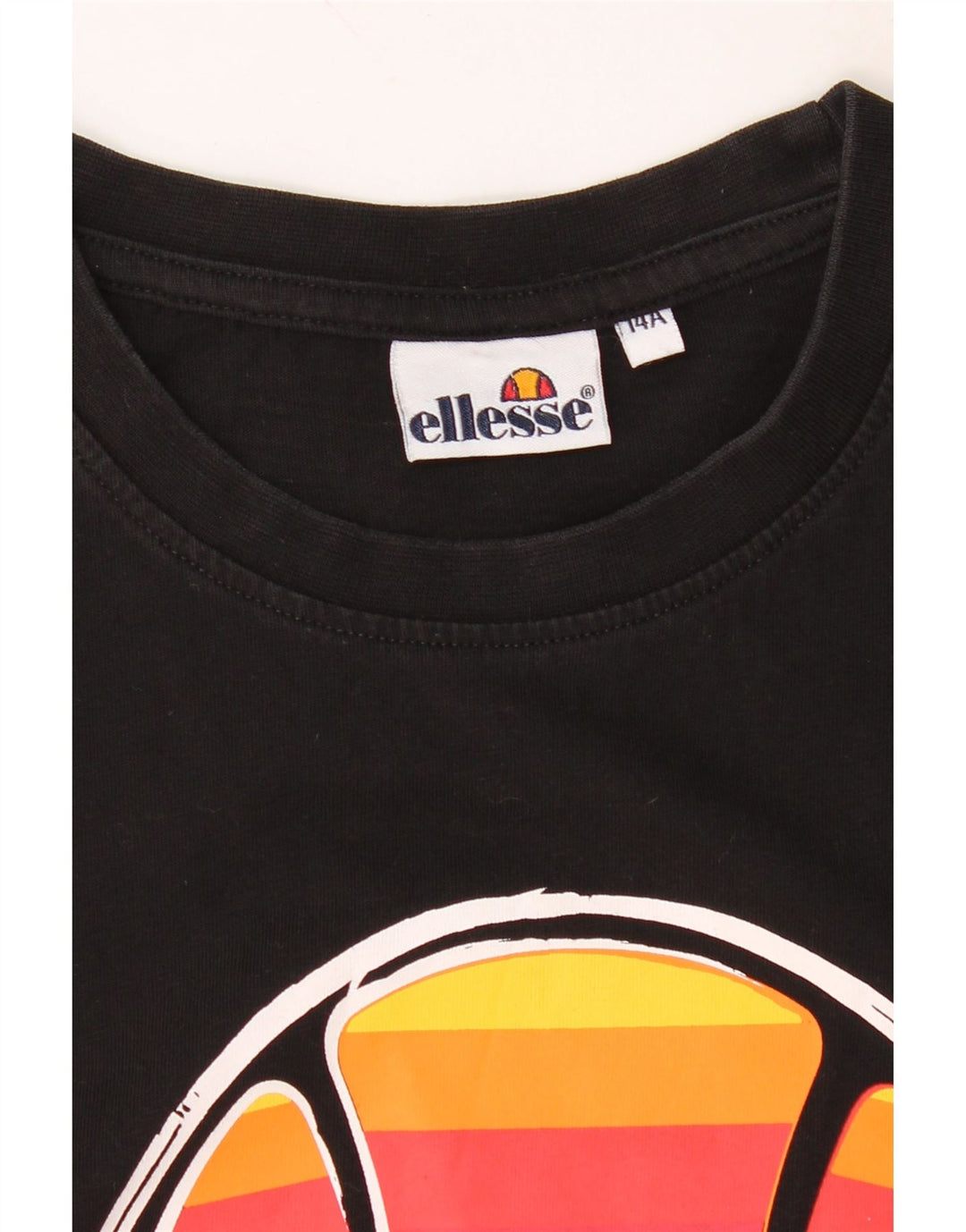 ELLESSE Boys Graphic T-Shirt Top 13-14 Years Black Vintage Ellesse and Second-Hand Ellesse from Messina Hembry 