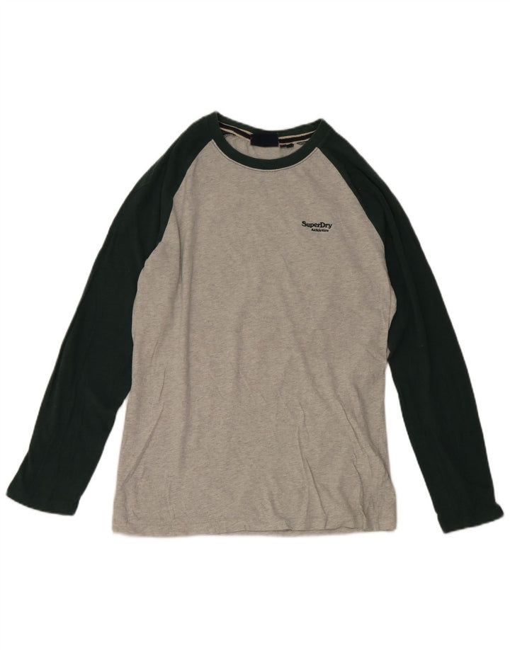 Superdry muška majica dugih rukava, pamuk srednje sive boje