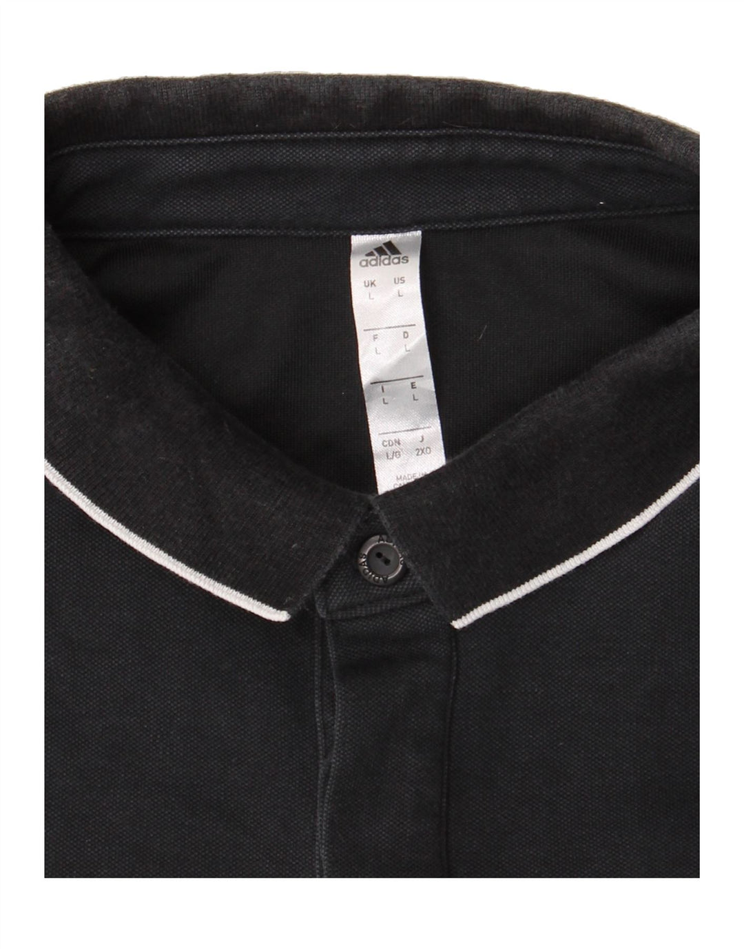 ADIDAS Mens Climalite Polo Shirt Large Black Cotton Vintage Adidas and Second-Hand Adidas from Messina Hembry 
