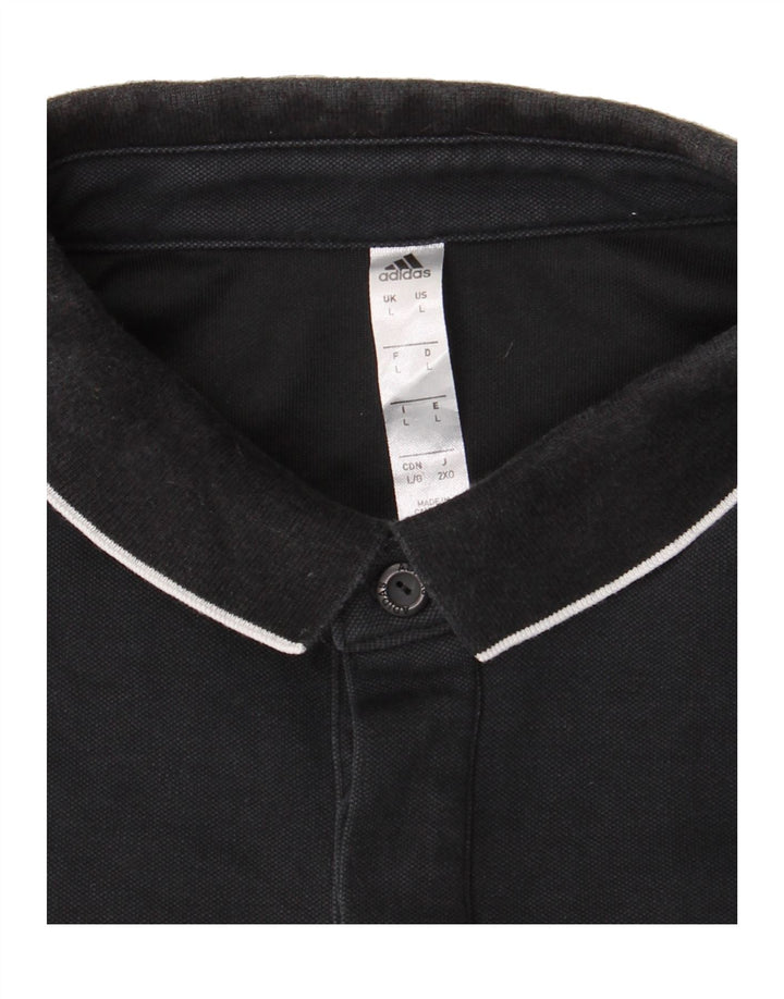 ADIDAS Mens Climalite Polo Shirt Large Black Cotton Vintage Adidas and Second-Hand Adidas from Messina Hembry 