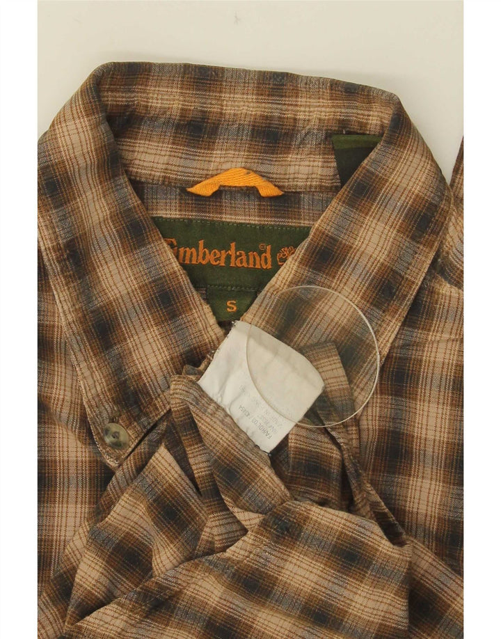 Timberland muška flanelska košulja, mali, smeđi pamuk