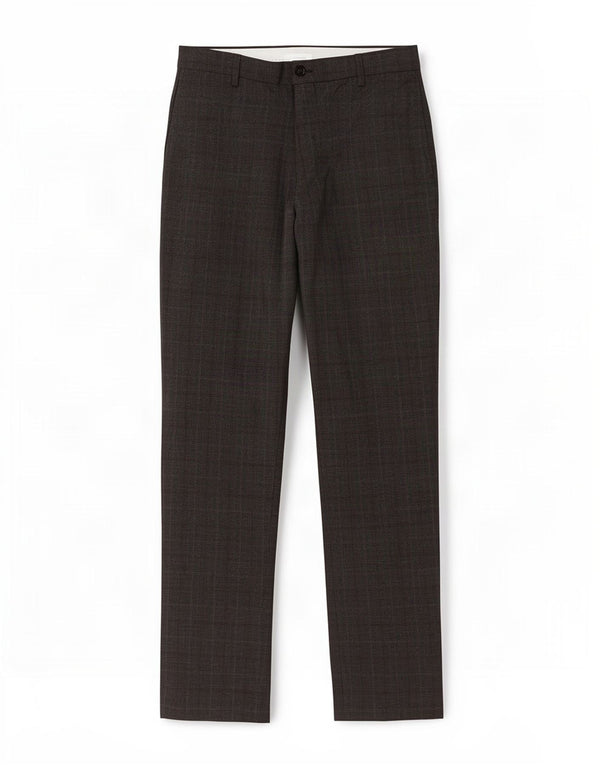 Marks & Spencer muške chino hlače W30 L33 smeđi karirani poliester