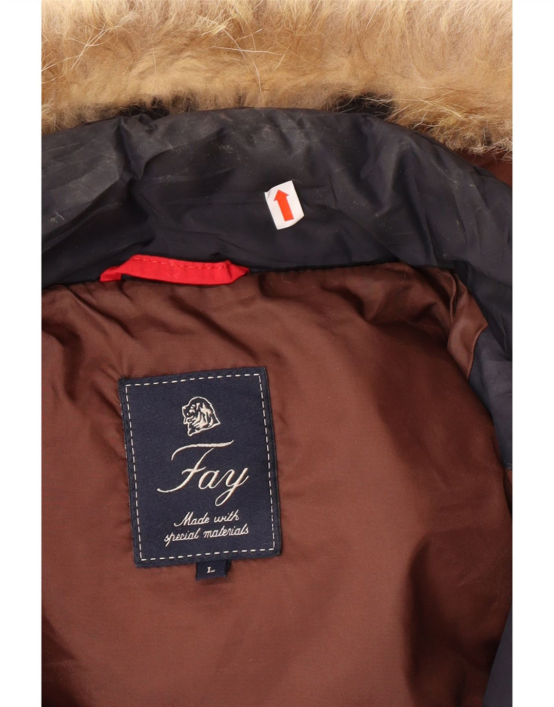 FAY muška podstavljena jakna s kapuljačom UK 40 veliki tamnoplavi poliester