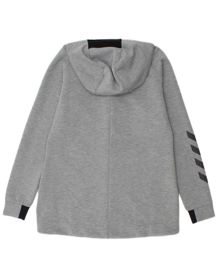 HUMMEL Mens Graphic Zip Hoodie Sweater XS Grey Polyester