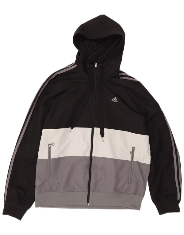 Adidas muška trenirka s kapuljačom, gornja jakna srednje crne boje, poliester