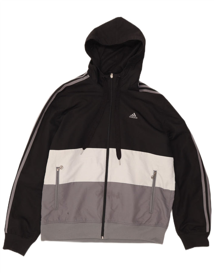 Adidas muška trenirka s kapuljačom, gornja jakna srednje crne boje, poliester