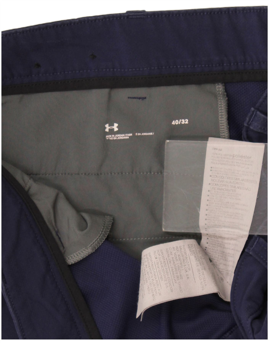 Under Armour muške ravne chino hlače W40 L32 tamnoplavi poliester