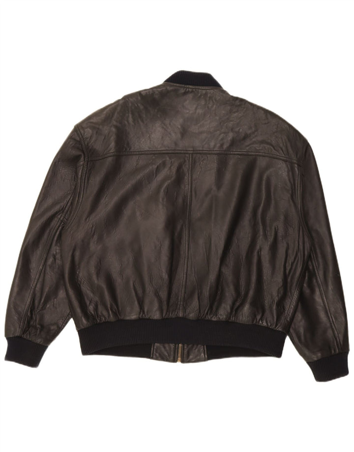 Trapper muška bomber kožna jakna UK 46 3XL crna koža