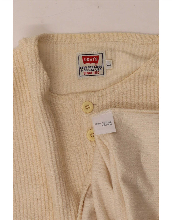 Levi's muška majica dugih rukava, veliki bež pamuk