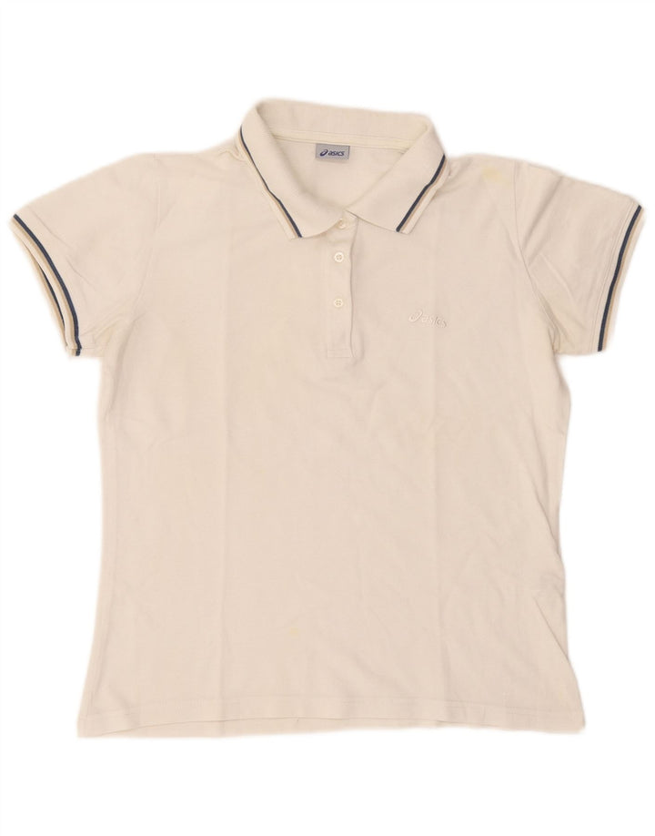 Asics ženska polo majica UK 14 Srednje bijeli pamuk