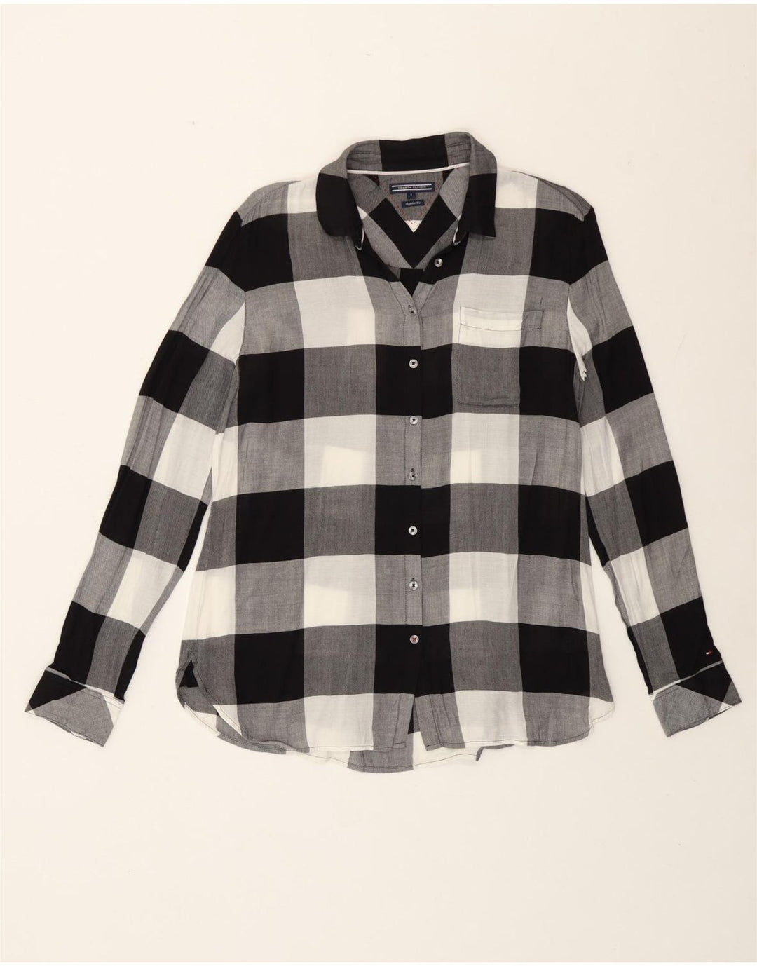 Tommy Hilfiger ženska košulja standardnog kroja US 8 srednje crna karirana viskoza