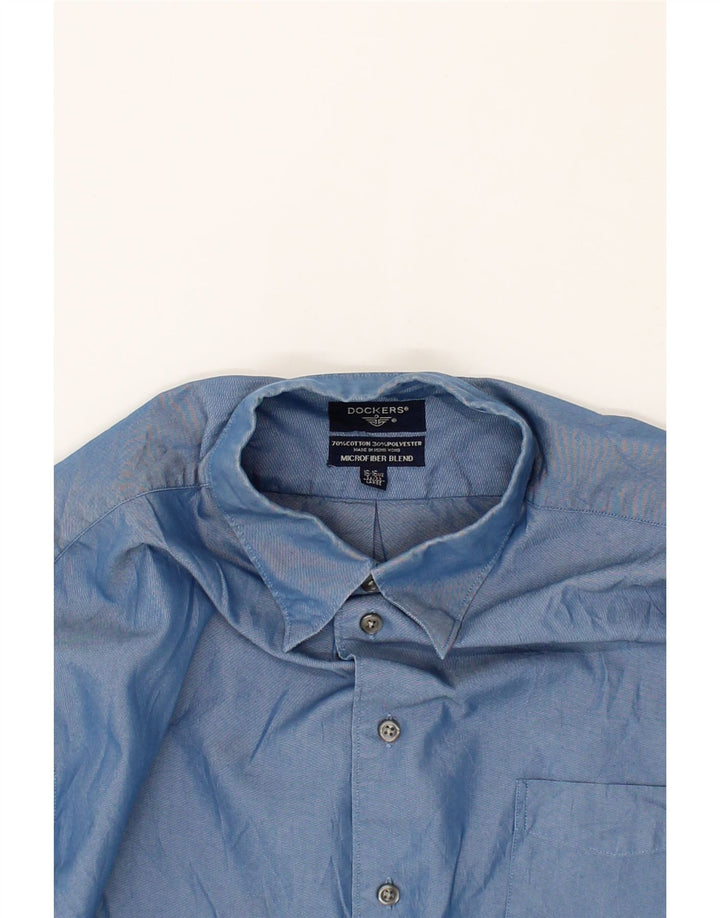 DOCKERS Mens Shirt Size 16 16 1/2 Large Navy Blue Cotton Vintage Dockers and Second-Hand Dockers from Messina Hembry 