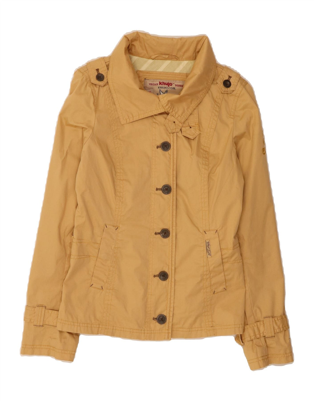 KHUJO Womens Bomber Jacket UK 12 Medium Yellow Cotton Vintage KHUJO and Second-Hand KHUJO from Messina Hembry 