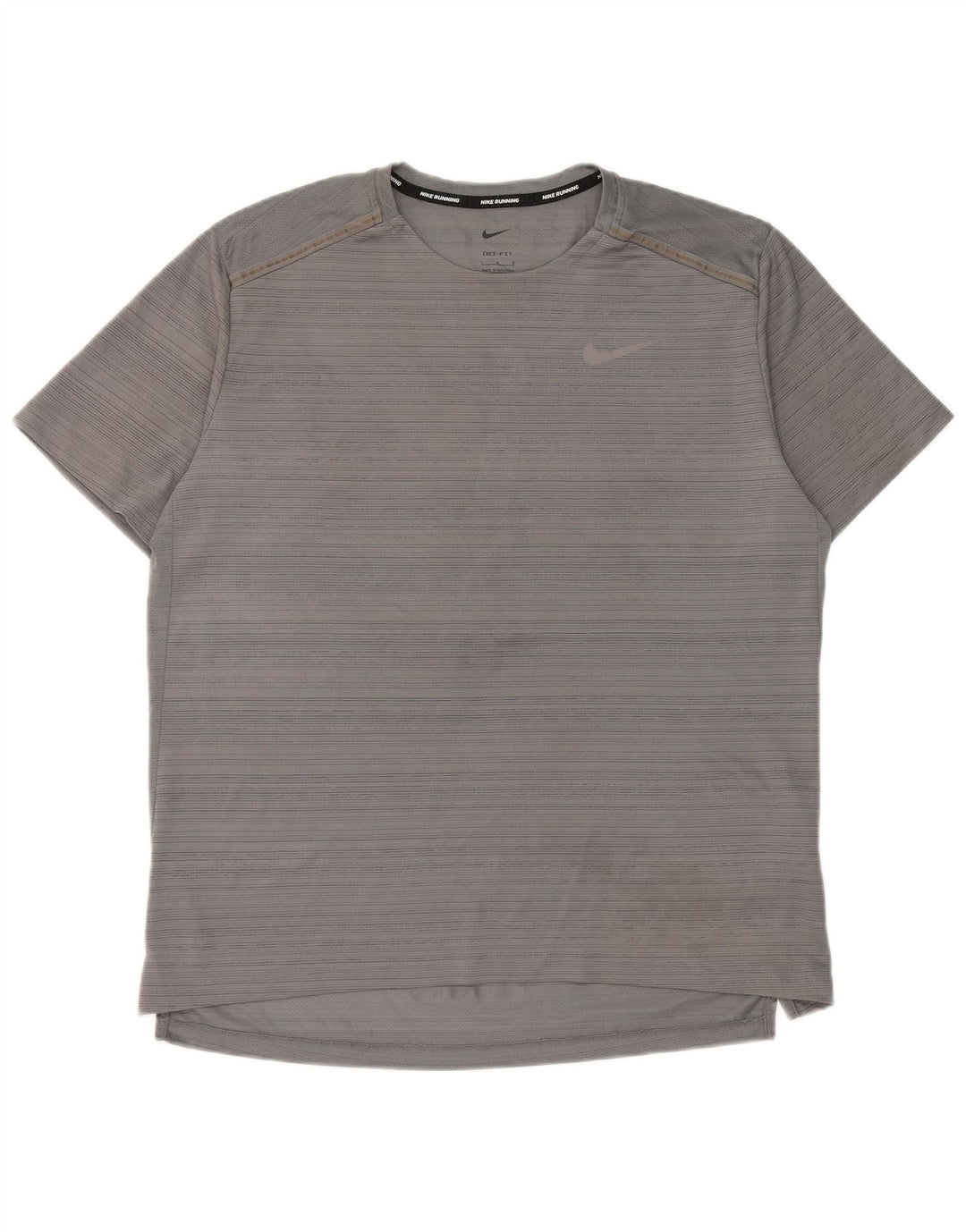 Nike Dri Fit majica kratkih rukava s velikim sivim prugama od poliestera