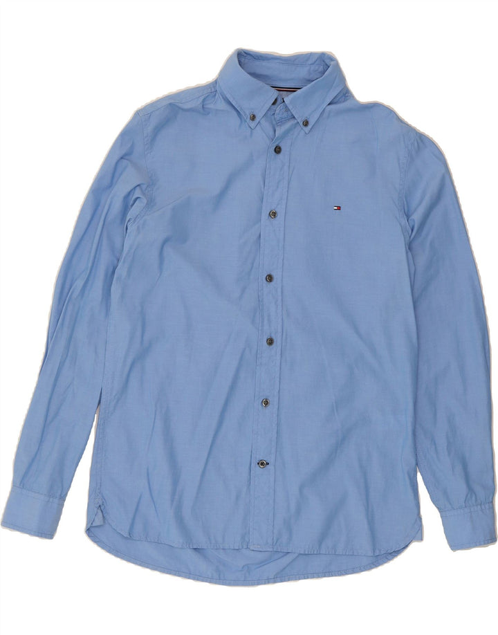 TOMMY HILFIGER Mens Regular Fit Shirt Small Blue Cotton Vintage Tommy Hilfiger and Second-Hand Tommy Hilfiger from Messina Hembry 