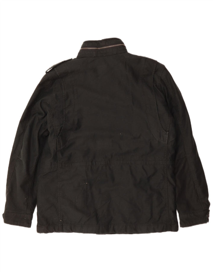 Superdry muška vojna jakna s kapuljačom UK 40 veliki crni poliester