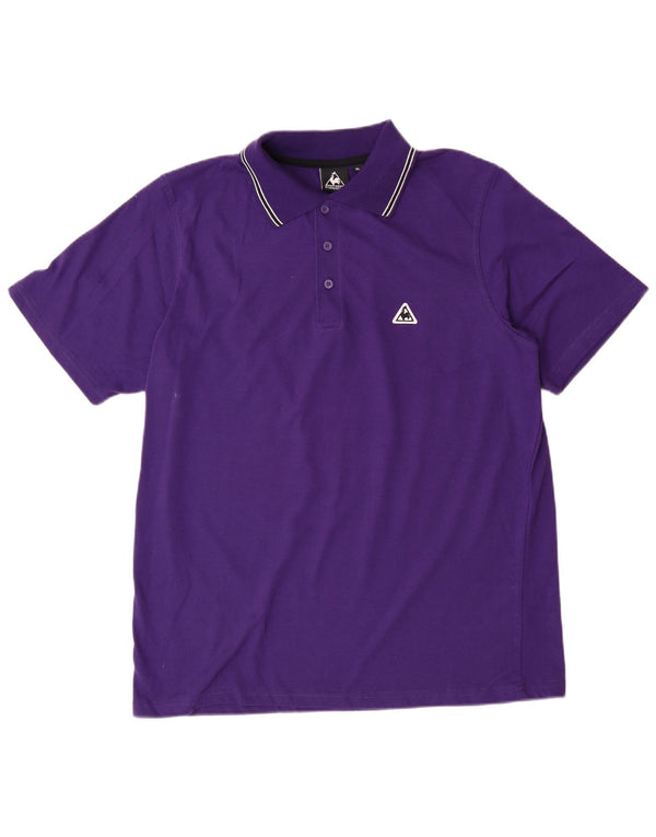 LE COQ SPORTIF Muška polo majica XL Ljubičasti poliester