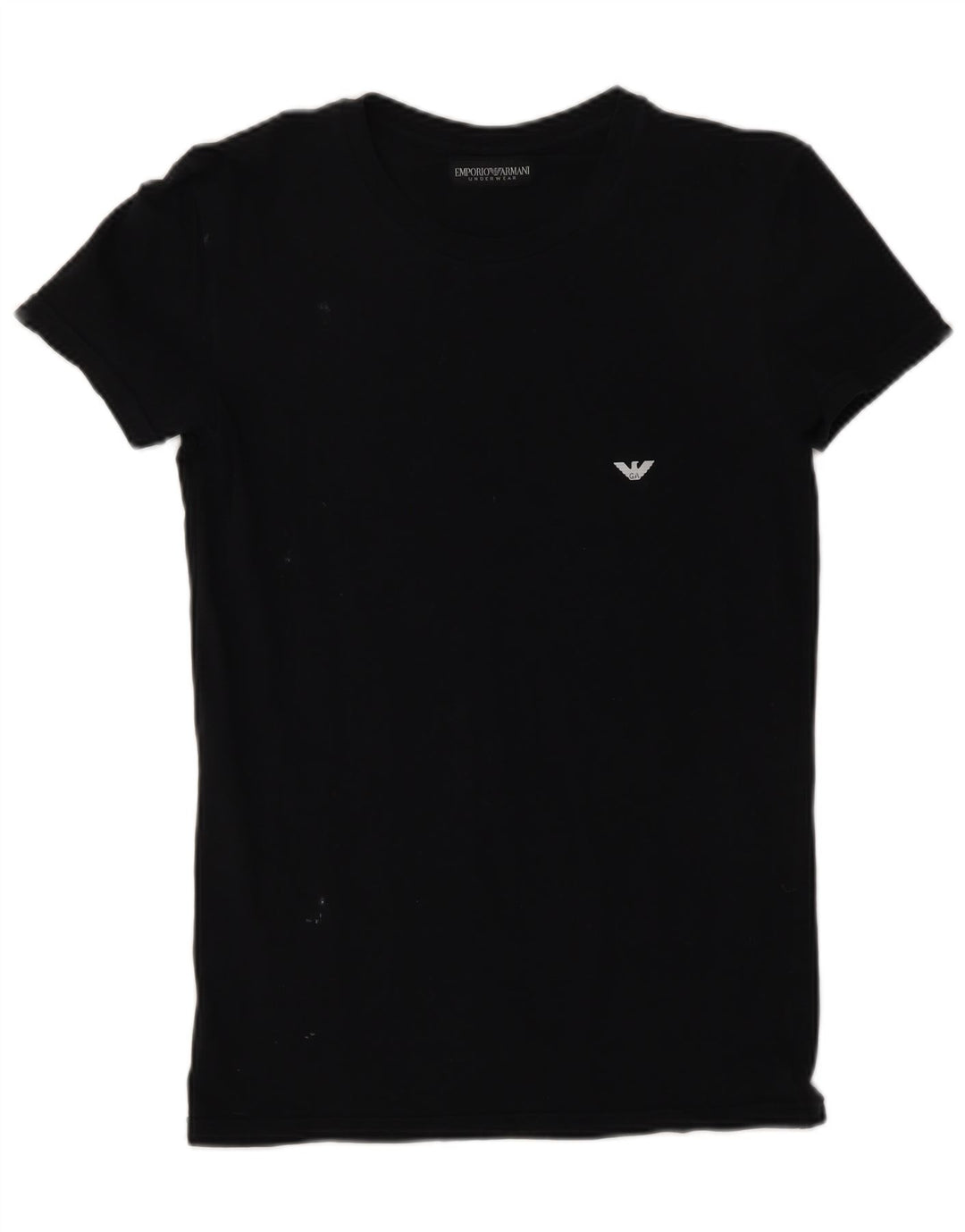 EMPORIO ARMANI Mens T-Shirt Top IT 48 Medium Black Cotton Vintage Emporio Armani and Second-Hand Emporio Armani from Messina Hembry 