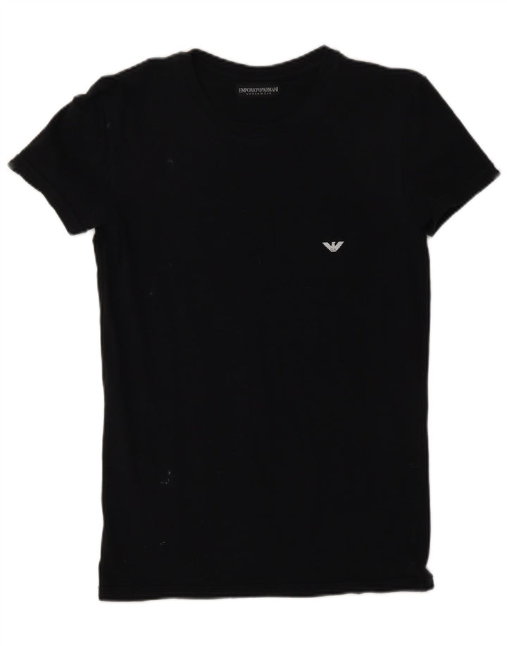 EMPORIO ARMANI Mens T-Shirt Top IT 48 Medium Black Cotton Vintage Emporio Armani and Second-Hand Emporio Armani from Messina Hembry 