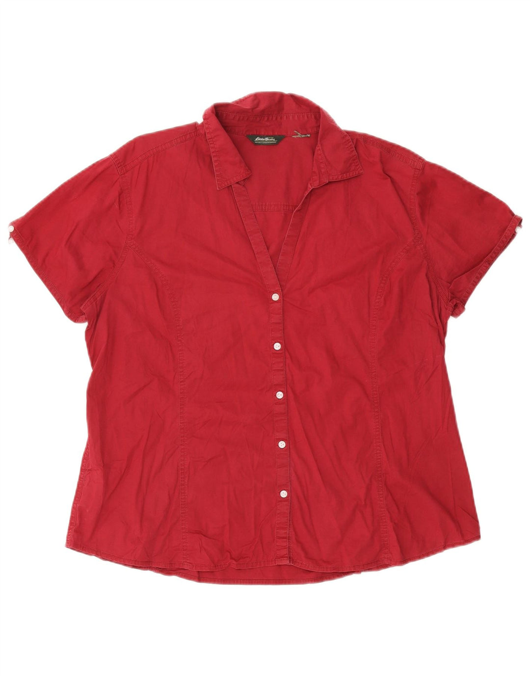 EDDIE BAUER Ženska košulja kratkih rukava UK 18 XL Bordo pamuk