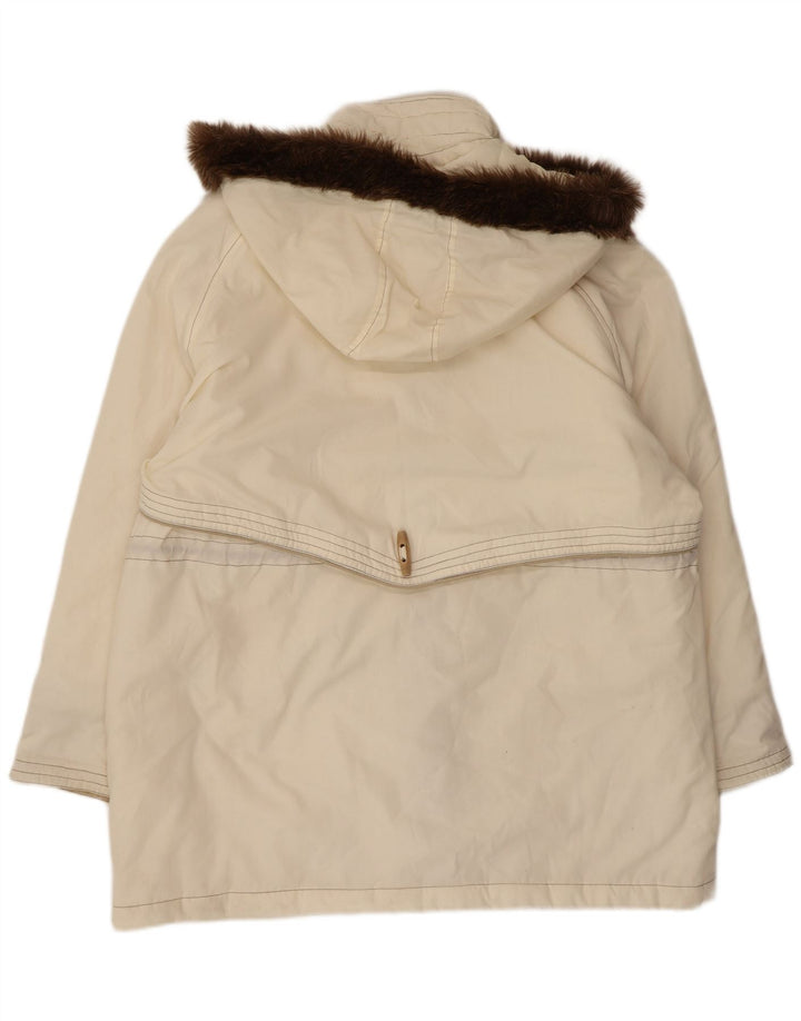 MAJESTIC ženski duffle kaput s kapuljačom UK 20 2XL sivo bijeli cvjetni